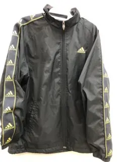 【人気】adidas トラックジャケット　ロゴライン　ゴールド刺繍　M B368