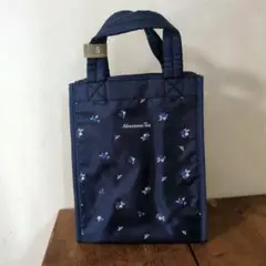 未使用　アフタヌーンティー 保冷バッグＳ　紺×小花柄のサムネイル