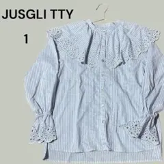 新品タグ付】JUSGLITTY ジャスグリッティー ブラウス スカラップ袖