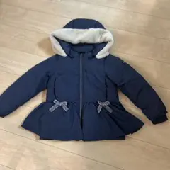 プティマイン♡120センチ　ネイビー ファー付きコート