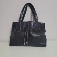 TOD'S レザー ショルダーバッグ ブラック