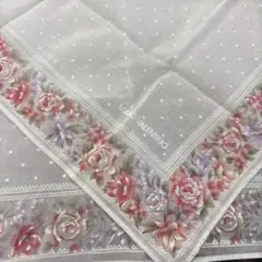 MARIO VALENTINO 花柄ドットハンカチ