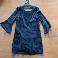 ダイアグラム　グレースコンチネンタル　　コード刺繍　チュニック　黒　ウール