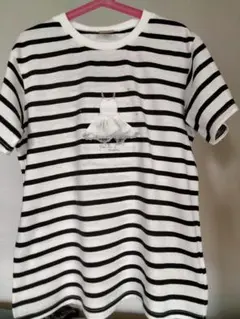 未着品150cm 白黒ストライプ Tシャツ
