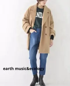 アースミュージック＆エコロジー　ダブルブレストコート　オーバーサイズ　防寒