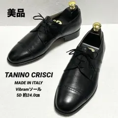 美品 タニノクリスチー 7M 25.5cm程度 内羽根ストレートチップ 黒