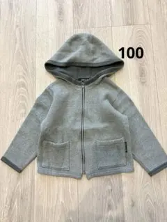 コムサ フリース フード付きジャケット パーカー グレー 100