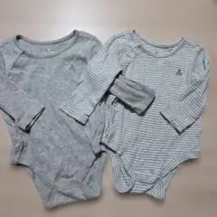babyGap ベビー ロンパース肌着グレー系 2枚セット
