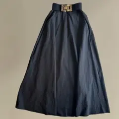 ROYAL PARTY ロングスカート ブラック ベルト付き フレアスカート