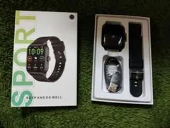 スポーツウォッチ ブラック 本体 充電ケーブル付き