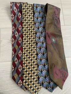 【BALLY等 4本セット】ブランドネクタイ ヘンリーコットンズ レトロ 古着のサムネイル