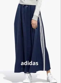 【Mサイズ】adidas アディダスオリジナルス ロングフレアスカート紺ネイビーのサムネイル