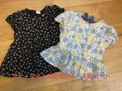 プティマイン　花柄トップス2着セット　100