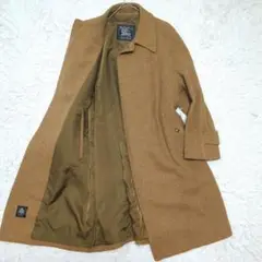 【美品】バーバリー☆ウール　ツイード　コート　キャメル