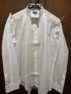 メンズドレスシャツ　ホワイトピンタックフォーマルシャツ