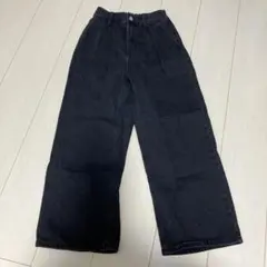 GU 黒 ワイドパンツ 140cm