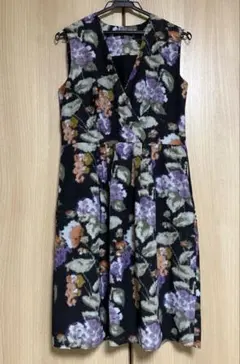 LAURA ASHLEY ノースリーブ花柄ワンピース サイズ11