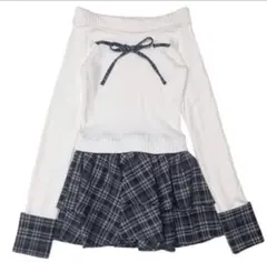 BUBBLES バブルス チェックリボンワンピース