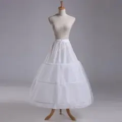 パニエ ロング 3段 フリル ドレス ウェディングドレス コスプレ