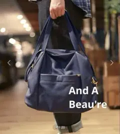 And A Beau're ポストン型ショルダーバッグ 2way ネイビー