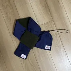 リバーシブルマフラー ネイビー フリース