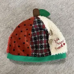 ベビー帽子フェルトの葉っぱ付き