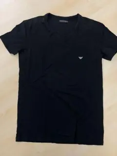 Emporio Armani ブラック Vネック Tシャツ