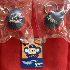 中日ドラゴンズ　ボール型スクイーズキーホルダー・ドアラ　東京　ご当地ステッカー