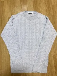 UNITED ARROWS ケーブル編みニットライトグレー　M