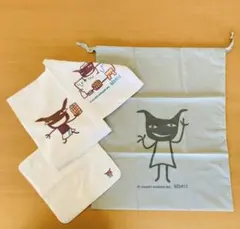 アランジアロンゾ ロングタオル・ハンカチ・ナイロン巾着のセット