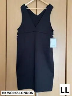 しまむら【HK WORKS LONDON】パール付きジャンパースカート/黒/LL