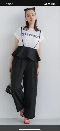 フリル付きブラックサロペット Mサイズ