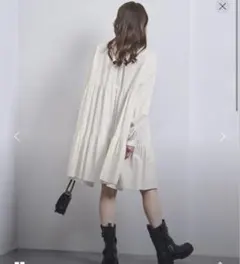 UNITED ARROWS コットン ティアード ミニ ワンピース　38サイズ