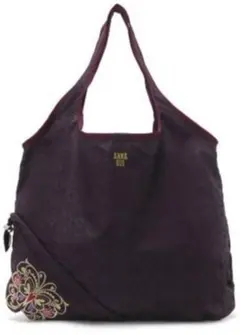 新品未使用⭐︎Anne Sui 刺繍バタフライエコバッグ⭐︎ボルドー