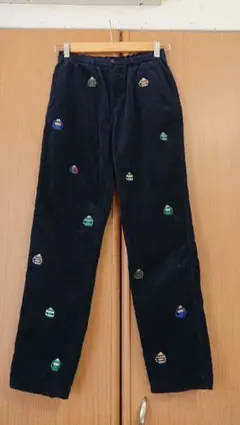 ポロ ラルフローレン コーディロイ パンツ 160 ラガーシャツ柄 刺繍ネイビー