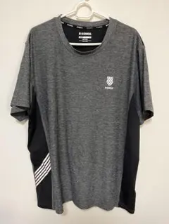 K-SWISS アクティブウェア Tシャツ XL グレー・ブラック