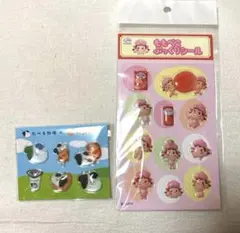 不二家 ペコちゃん ぷっくりシール たべる牧場 コラボ 2点セット