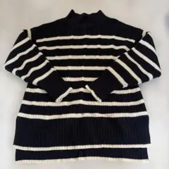 レディース 長袖 ニット服 ストライプ 【LLサイズ】