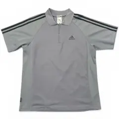 adidas アディダス ハーフジップ ポロシャツ Clima365 グレー S