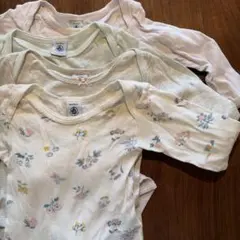 花柄コットン長袖ベビー肌着4点セット