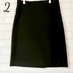 アンタイトル 膝上丈 バックスリット入り タイトスカート ブラック 2 M