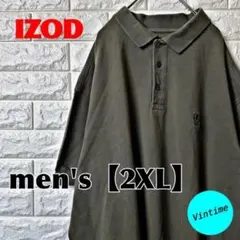 AM25【IZOD】刺繍ロゴポロシャツ【メンズ2XL】ダークグリーン - メルカリ