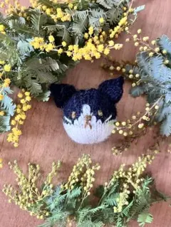 ④ 黒白　ハチワレ　ねこ　あみぐるみ　おもちゃ　 キーホルダーにも