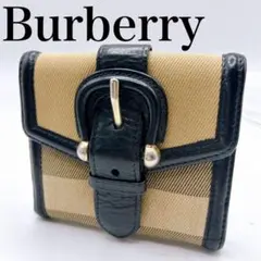 BURBERRY バーバリー 財布 二つ折り ノバチェック 　ホースロゴ　金具のサムネイル
