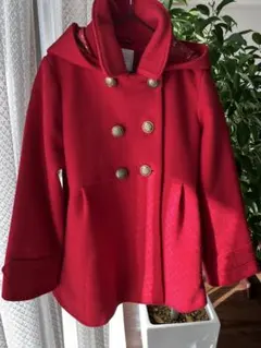 next 赤 ダブルブレストコート128センチ