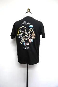 ◆Paris Gion Tシャツ ブラック メンズ スーベニア MAPデザインのサムネイル