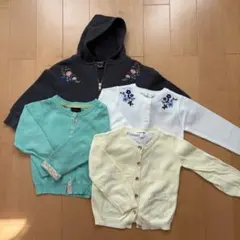 子供 カーディガン パーカー まとめ売り 春 ミント 黄色 白 100 105