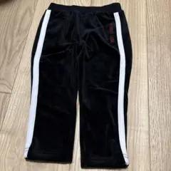 earth music&ecology ベロアラインパンツ ブラック