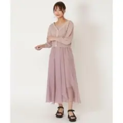 【美品】ウィルセレクション＊シアーレイヤードワンピースセット