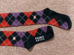 PEARLY GATES アーガイル柄ソックス 赤 黒 紫　未使用